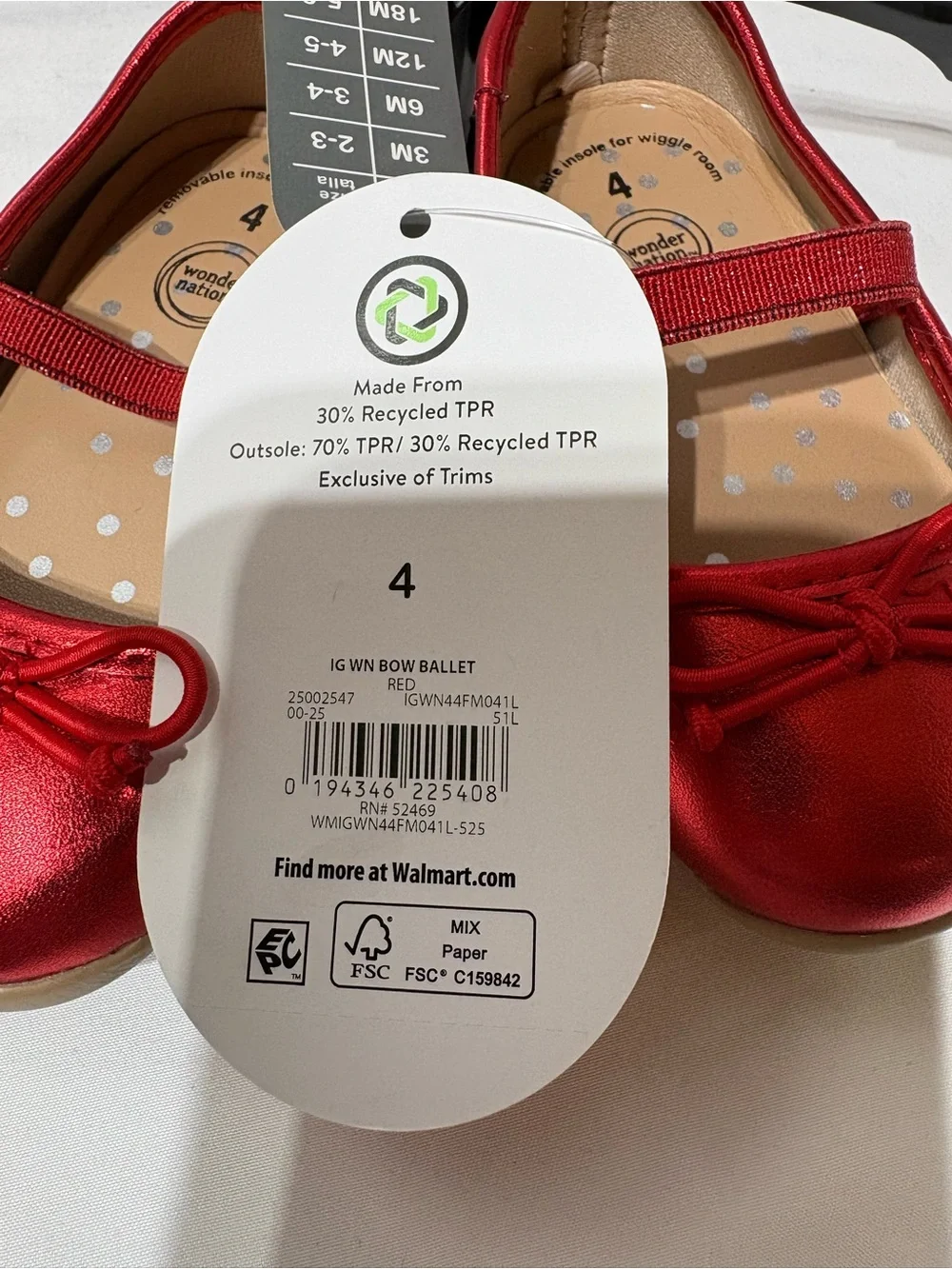wonder nation Red Mary Jane Ballet Flats for Girls